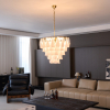 Люстра Lunara White Murano — цвет золото і белый, из материала  метал, скло, стиль современный