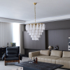 Люстра Lunara White Murano — цвет золото і белый, из материала  метал, скло, стиль современный