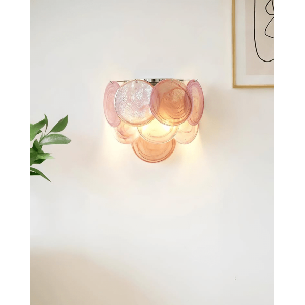 Настінний світильник Lunaria Disc Murano — бра, колір синій і зелений, з матеріалу  скло, метал, стиль модерн