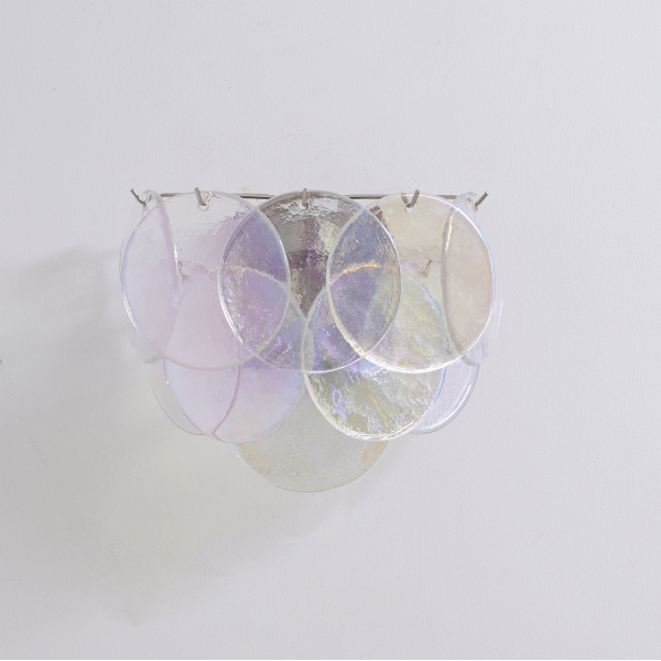 Настінний світильник Lunaria Disc Murano — бра, колір синій і зелений, з матеріалу  скло, метал, стиль модерн