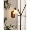 Настінний світильник Lunaria — бра, колір горіха і білий, з матеріалу  метал, скло, стиль модерн