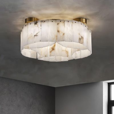 Розкішна стельова лампа Alabaster Brass