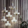 Подвесной светильник Marble Aura — цвет золото і белый, из материала мармур, метал, стиль модерн