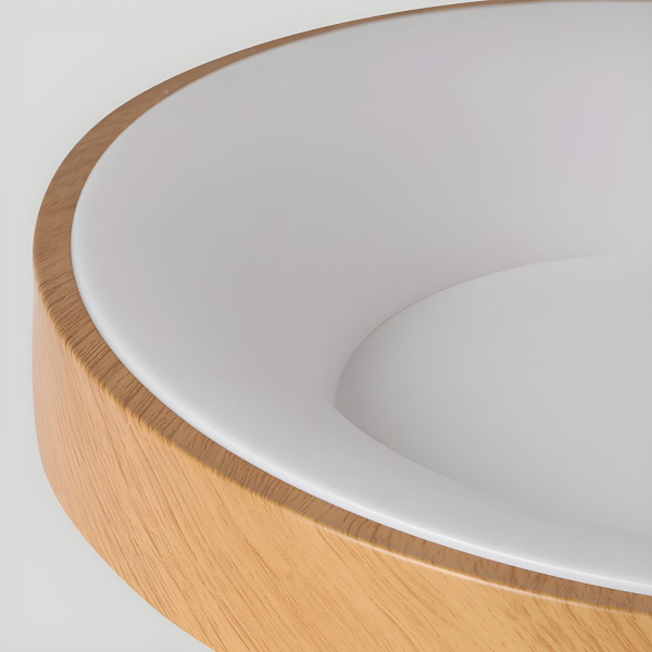 Стельовий світильник Mila Round Metal — колір дерева і білий, з матеріалу метал, пластик, стиль модерн