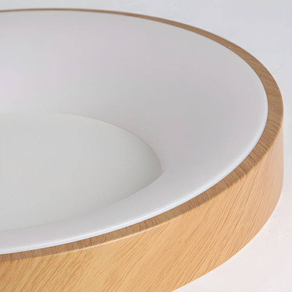 Стельовий світильник Mila Round Metal — колір дерева і білий, з матеріалу метал, пластик, стиль модерн