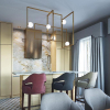 Потолочный светильник Mondrian Glass — люстра, цвет медь і черный, из материала залізо, скло, стиль модерн
