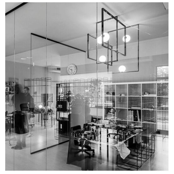 Потолочный светильник Mondrian Glass — люстра, цвет медь і черный, из материала залізо, скло, стиль модерн