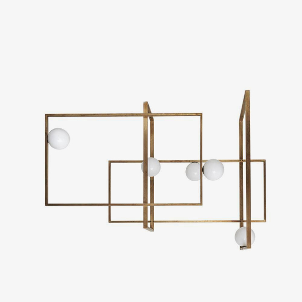 Потолочный светильник Mondrian Glass — люстра, цвет медь і черный, из материала залізо, скло, стиль модерн