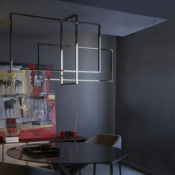 Потолочный светильник Mondrian Glass — люстра, цвет медь і черный, из материала залізо, скло, стиль модерн