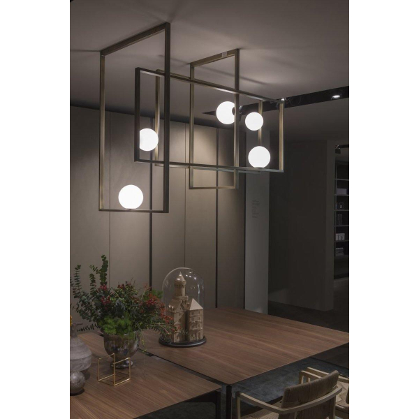 Потолочный светильник Mondrian Glass — люстра, цвет медь і черный, из материала залізо, скло, стиль модерн