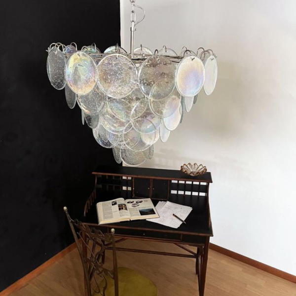 Радужная люстра Murano Disc — цвет прозрачный, из материала метал, скло, стиль современный