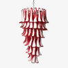 Люстра Murano Red Petals Spiral — люстри дизайнерські, колір червоний і хром, з матеріалу  метал, скло, стиль сучасний