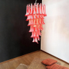 Люстра Murano Red Petals Spiral — люстри дизайнерські, колір червоний і хром, з матеріалу  метал, скло, стиль сучасний