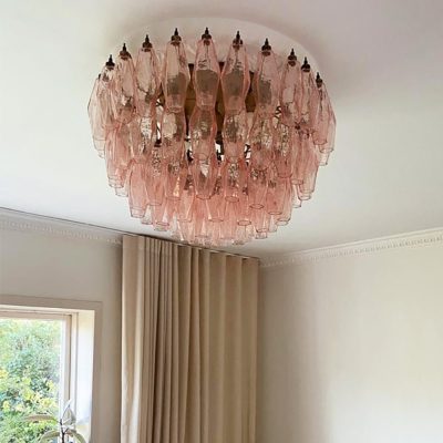 Стельовий світильник Murano Rhombus рожевий скло