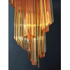 Скляна люстра Murano Spiral Prism — люстри дизайнерські, колір рожевий і бурштиновий, з матеріалу  метал, скло, стиль модерн