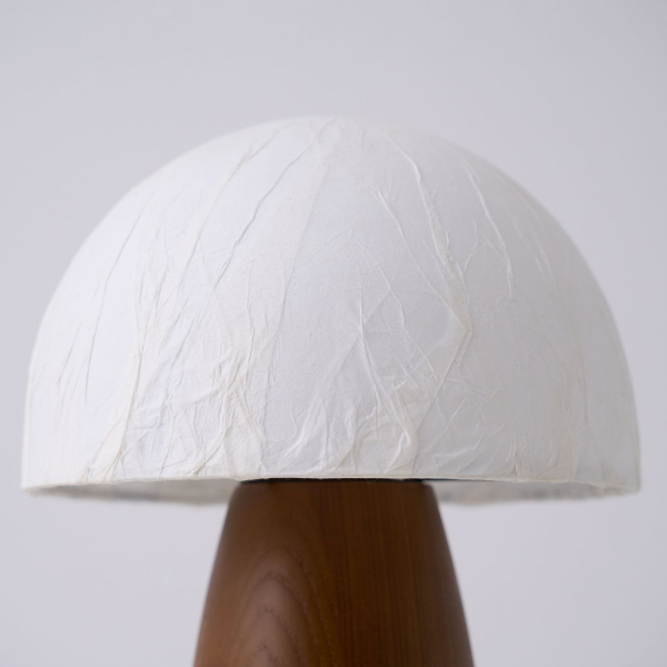 Настільна лампа Myco Mushroom — колір горіха і білий, з матеріалу метал, папір, стиль модерн
