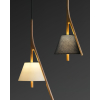 Дерев'яний підвісний світильник Nanzhi — колір горіха і колір дерева, з матеріалу метал, тканина, стиль модерн