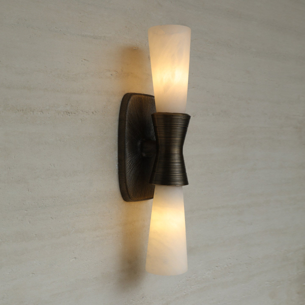 Настінний світильник Opal Alabaster Twist — бра, колір білий, з матеріалу метал, алебастр, стиль модерн