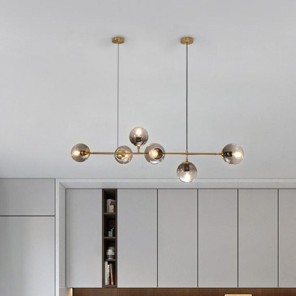 Люстра Orb — люстри дизайнерські, колір латунь і чорний, з матеріалу скло, стиль модерн