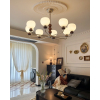 Люстра Orb Walnut — люстри дизайнерські, колір горіха, з матеріалу  метал, дерево, стиль сучасний
