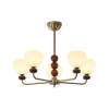 Люстра Orb Walnut — люстри дизайнерські, колір горіха, з матеріалу  метал, дерево, стиль сучасний