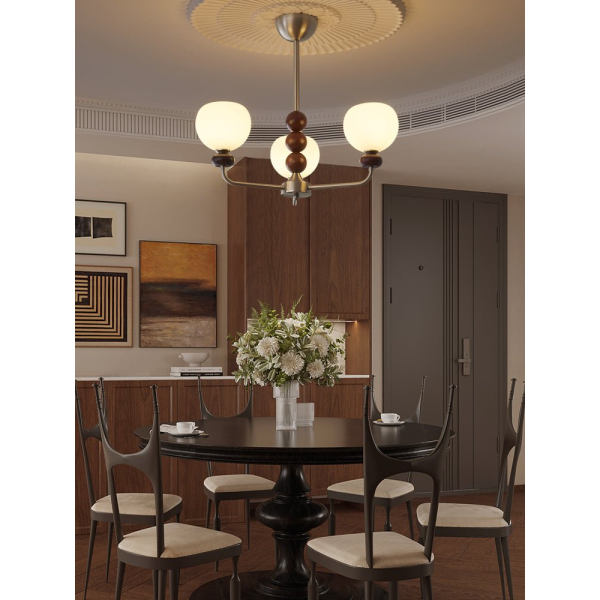Люстра Orb Walnut — люстри дизайнерські, колір горіха, з матеріалу  метал, дерево, стиль сучасний