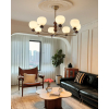 Люстра Orb Walnut — люстри дизайнерські, колір горіха, з матеріалу  метал, дерево, стиль сучасний