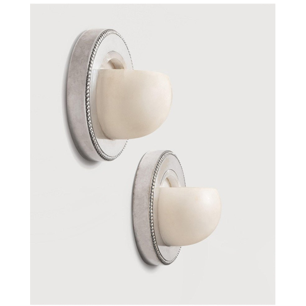 Настінний світильник Orbit Pearl Alabaster — бра, колір хром і білий, з матеріалу метал, алебастр, стиль модерн