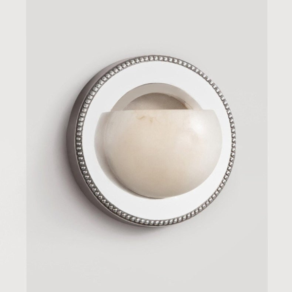 Настінний світильник Orbit Pearl Alabaster — бра, колір хром і білий, з матеріалу метал, алебастр, стиль модерн