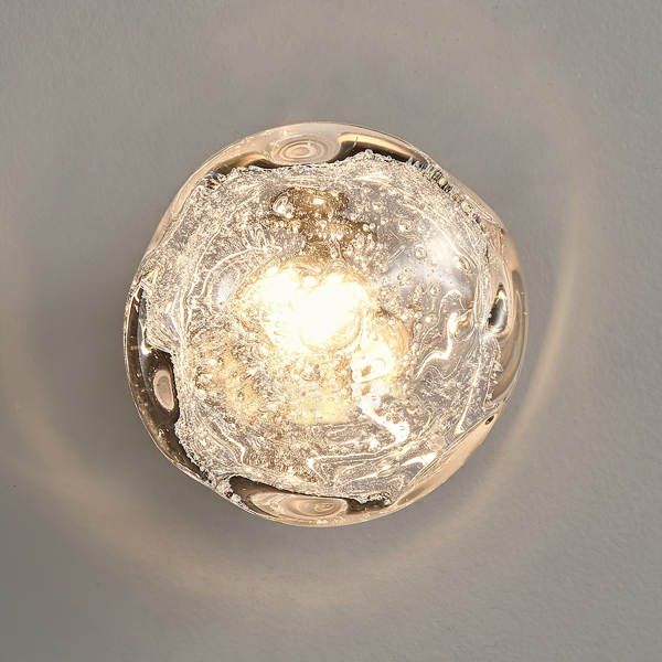 Настінний світильник Orrin Molten Glass — бра, колір прозорий і синій, з матеріалу метал,  скло, стиль модерн