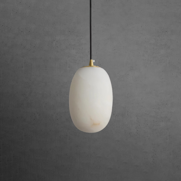 Подвесной светильник Pebble Alabaster — цвет латунь і белый, из материала  латунь, алебастр, стиль модерн