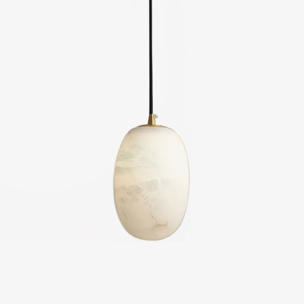 Подвесной светильник Pebble Alabaster — цвет латунь і белый, из материала  латунь, алебастр, стиль модерн