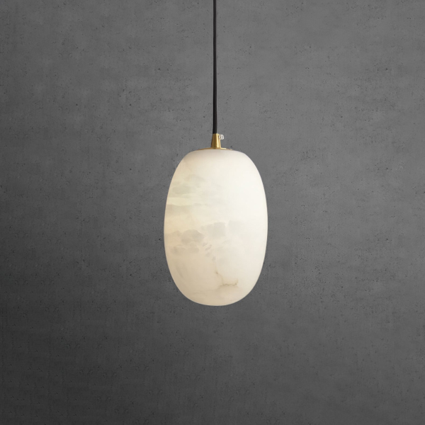 Подвесной светильник Pebble Alabaster — цвет латунь і белый, из материала  латунь, алебастр, стиль модерн