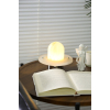 Настільна лампа з закам'янілого алебастру — колір сріблястий і білий, з матеріалу метал, стиль модерн