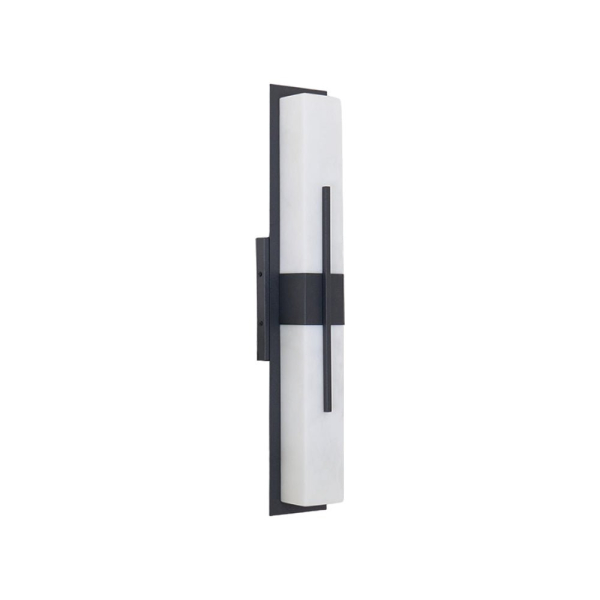 Настінний світильник Possini Outdoor Alabaster — бра, колір чорний і білий, стиль модерн
