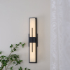 Настінний світильник Possini Outdoor Alabaster — бра, колір чорний і білий, стиль модерн