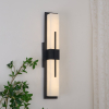 Настінний світильник Possini Outdoor Alabaster — бра, колір чорний і білий, стиль модерн