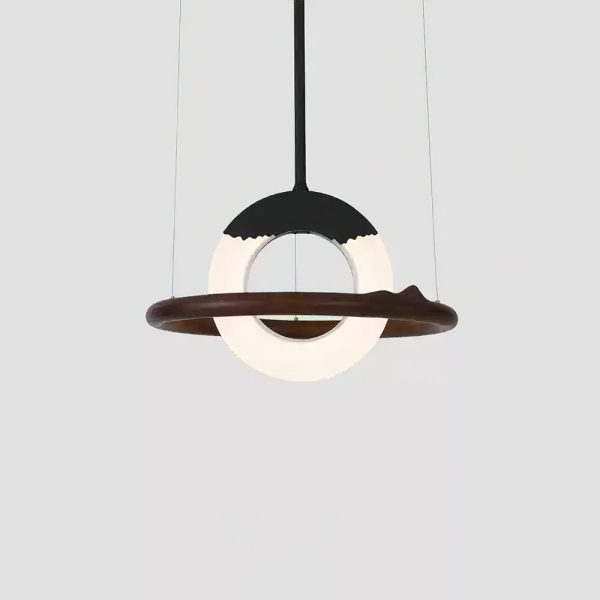 Підвісний світильник «Реінкарнація» — колір дерева і колір горіха, з матеріалу метал, акрил, стиль модерн