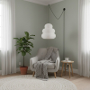 Рисовий папір 24N, гірлянда зі світильниками — підвісний світильник, колір бежевий, з матеріалу тутовий папір, метал, стиль модерн