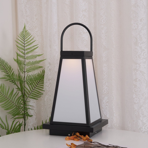 Уличный фонарь на солнечных батареях Roam Lantern — настольная лампа, цвет черный і белый, из материала нержавіюча сталь, акрил, стиль модерн