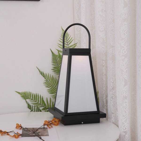 Уличный фонарь на солнечных батареях Roam Lantern — настольная лампа, цвет черный і белый, из материала нержавіюча сталь, акрил, стиль модерн