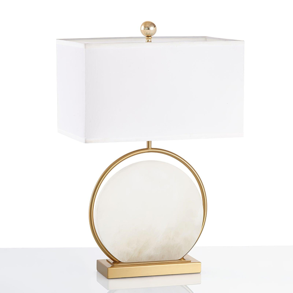 Настільна лампа Roma White Alabaster — колір золото і білий, стиль модерн