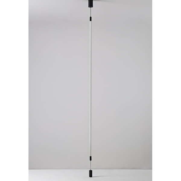 Вертикальний підвісний світильник Silas — колір чорний і білий, з матеріалу метал, силікон, стиль модерн