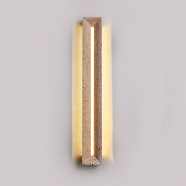 Настенный светильник Solace Travertine Beam — бра, цвет желтый, из материала жовтий травертин, метал, стиль модерн
