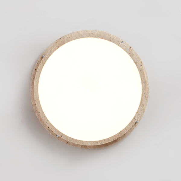 Стельовий світильник Soren Travertine — колір жовтий і білий, з матеріалу жовтий травертин, акрил