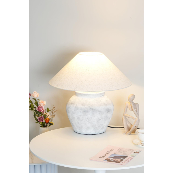 Настільна лампа «Етруська теракотова урна» — колір білий, з матеріалу метал, кераміка, стиль модерн