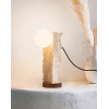 Настільна лампа Terra Travertine Orb — колір жовтий і колір горіха, з матеріалу метал, жовтий травертин, стиль модерн