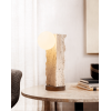 Настільна лампа Terra Travertine Orb — колір жовтий і колір горіха, з матеріалу метал, жовтий травертин, стиль модерн