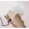 Настільна лампа Terra Travertine Orb — колір жовтий і колір горіха, з матеріалу метал, жовтий травертин, стиль модерн