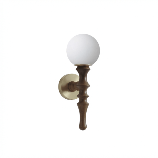 Настінний світильник Thalor Wood Globe — бра, колір дерева і колір горіха, з матеріалу метал,  акрил, стиль модерн